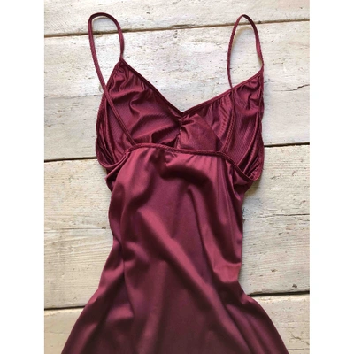 Pre-owned Miguelina Maxi Dress In Burgundy