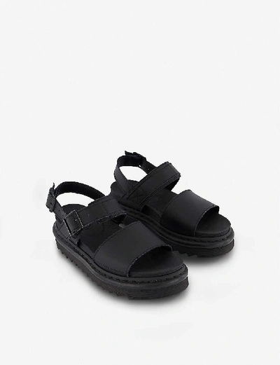 Shop Dr. Martens' Voss Chunky-sole Leather Sandals In Black Hydro