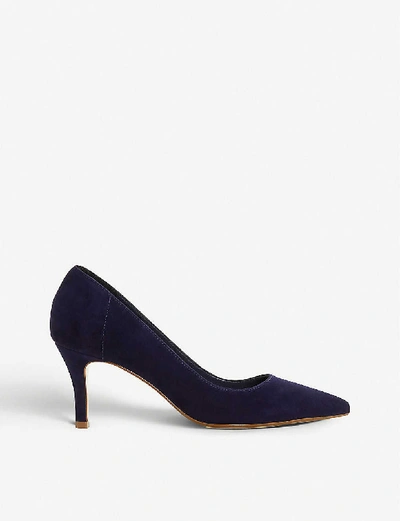 Shop Dune Andrie Suede Courts In Navy-suede