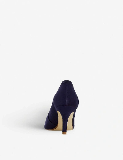 Shop Dune Andrie Suede Courts In Navy-suede