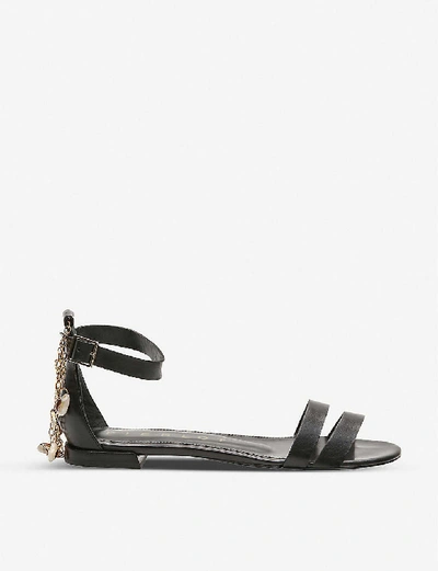 Shop Claudie Pierlot Chain And Shell-embellished Leather Sandals