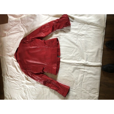 Pre-owned Balenciaga Red Leather Leather Jacket