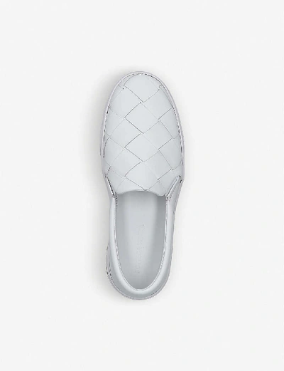 Shop Bottega Veneta Dodger Intrecciato-woven Leather Skate Shoes In White