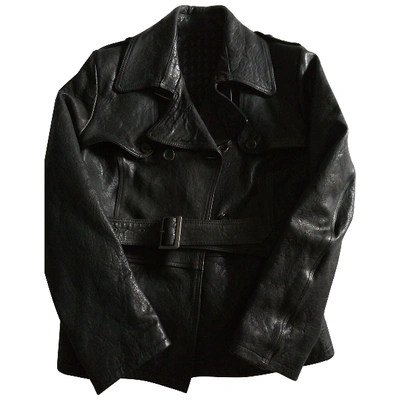 Pre-owned Daniele Alessandrini Leather Biker Jacket In Black