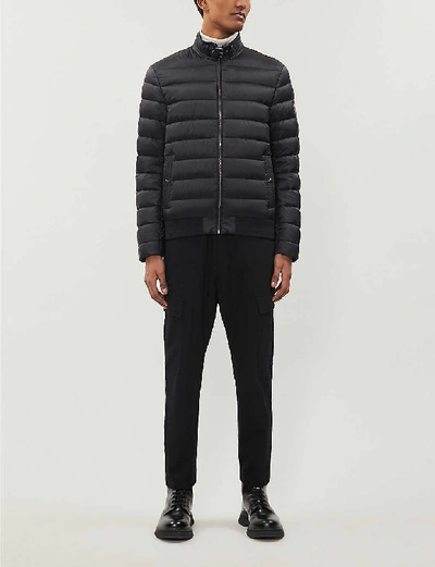 Shop Belstaff Circuit Quilted Shell-down Bomber Jacket In Black
