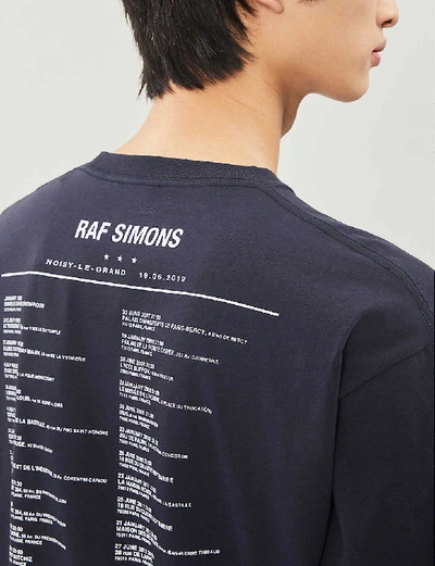 Shop Raf Simons Tour Antwerp Cotton-jersey T-shirt In Dark+navy