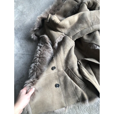 Pre-owned Burberry N Camel Shearling Coat