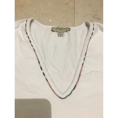 Pre-owned Burberry White Cotton Top