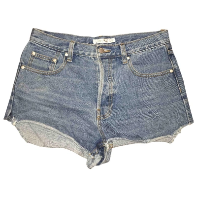 Pre-owned Minkpink Blue Cotton Shorts