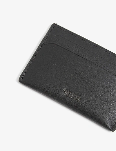 Shop Tumi Black Smooth Nassau Leather Card Holder
