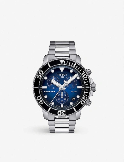 Shop Tissot Men's Blue T1204171104101 Seastar 1000 Stainless-steel Chronograph Watch