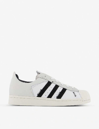 Shop Adidas Originals Superstar Leather Trainers In White+core+black+off+whi
