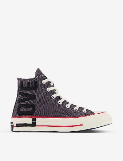 Shop Converse All Star Hi 70 Love High-top Canvas Trainers In Thunder Grey University