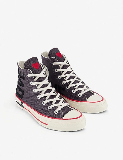 Shop Converse All Star Hi 70 Love High-top Canvas Trainers In Thunder Grey University