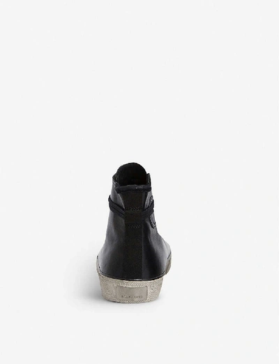 Shop Allsaints Osun High-top Leather Trainers In Chalk