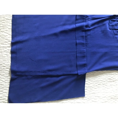 Pre-owned Miu Miu Silk Mid-length Dress In Blue