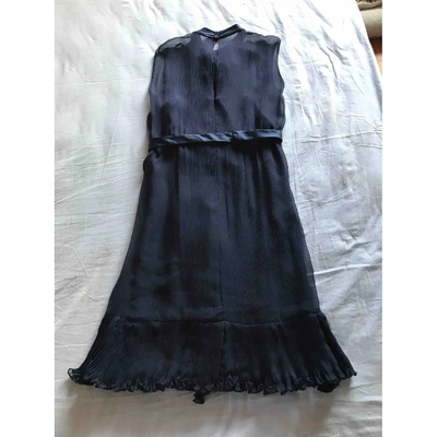 Pre-owned Luisa Beccaria Silk Dress In Navy