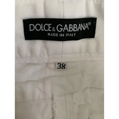 Pre-owned Dolce & Gabbana Slim Jeans In White