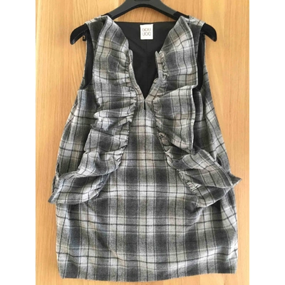 Pre-owned Douuod Wool Mini Dress In Grey
