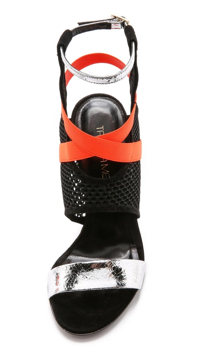 Shop Tamara Mellon Power Sandals In Black/orange/silver