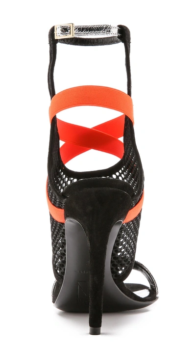 Shop Tamara Mellon Power Sandals In Black/orange/silver