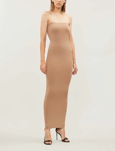 Shop Wolford Fatal Seamless Stretch-jersey Dress In Latte