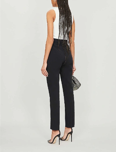 Shop David Koma Contrasting Sheer-panel Crepe Jumpsuit In Black+white