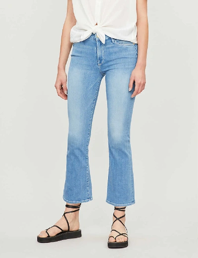 Shop Frame Le Crop Mini Boot Mid-rise Flared Jeans In Siena