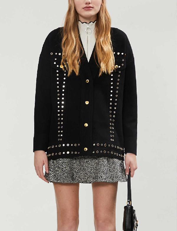 sandro studded cardigan
