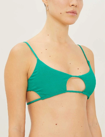 Shop Frankies Bikinis Willa Strapless Bikini Top In Emerald