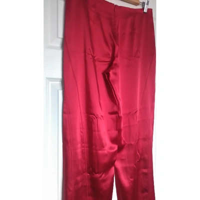 Pre-owned Alberta Ferretti Large Pants In Red