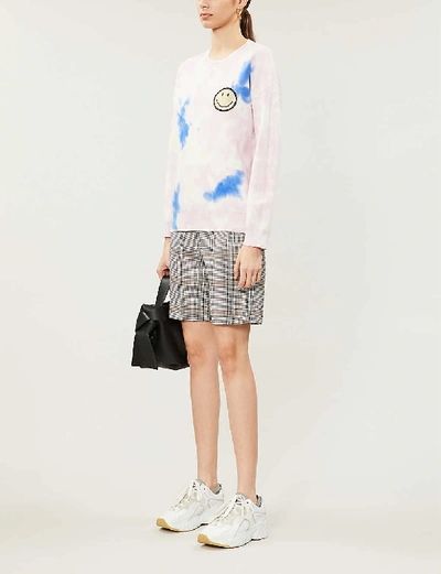 Shop Sandro Tie-dye Stretch-jersey Sweatshirt In Multi+color