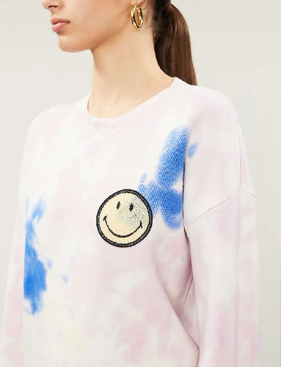 Shop Sandro Tie-dye Stretch-jersey Sweatshirt In Multi+color