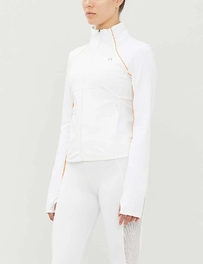 Shop Calvin Klein Performance Contrast Trim Windbreaker In 100 Bright White