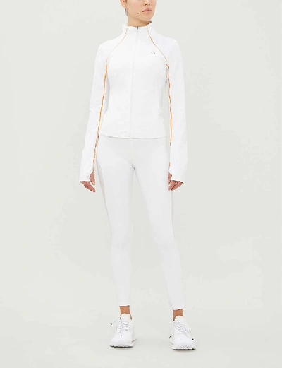 Shop Calvin Klein Performance Contrast Trim Windbreaker In 100 Bright White