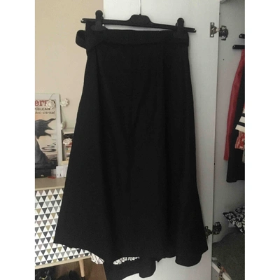Pre-owned Carven Wool Mid-length Skirt In Black