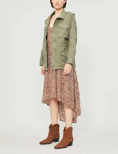 Shop Frame Slim-fit Cotton-jersey Jacket In Military