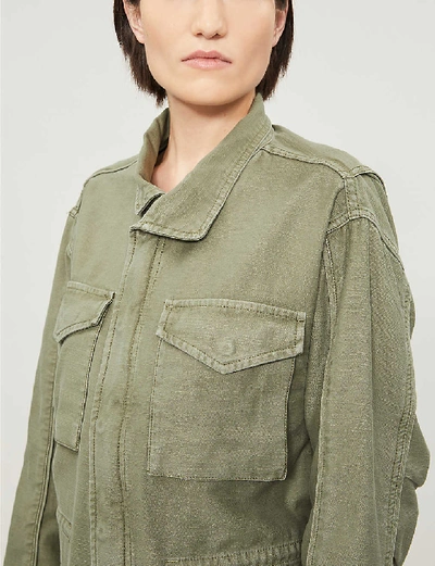 Shop Frame Slim-fit Cotton-jersey Jacket In Military