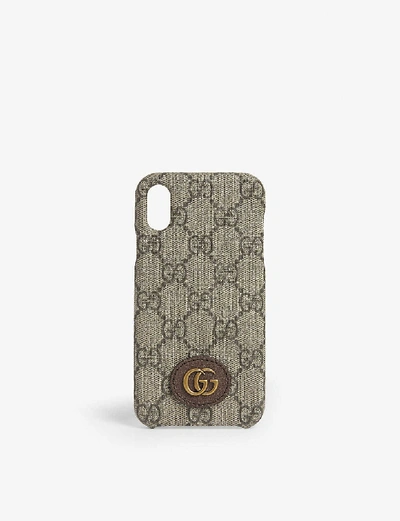 Shop Gucci Ophidia Iphone X/xs Case In Beige