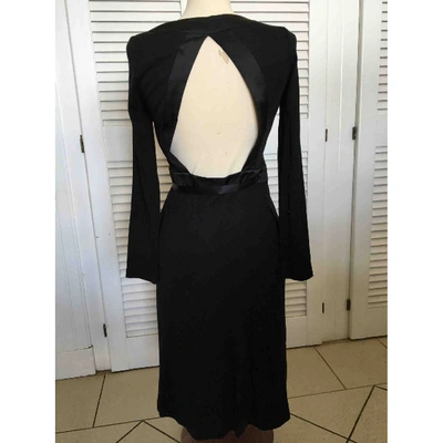 Pre-owned Diane Von Furstenberg Wool Mid-length Dress In Black