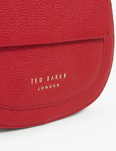 Shop Ted Baker Amali Leather Cross-body Bag In Red
