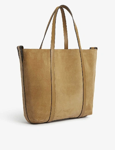 Shop Brunello Cucinelli Suede Tote Bag In Camel