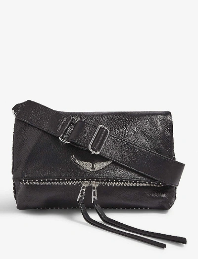 Shop Zadig & Voltaire Zadig&voltaire Womens Noir (black) Rocky Leather Shoulder Bag