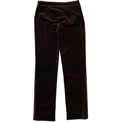 Pre-owned Valentino Straight Pants In Brown