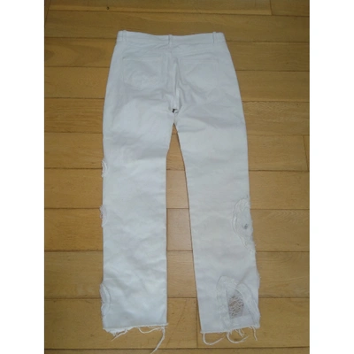Pre-owned Preen By Thornton Bregazzi Straight Jeans In White