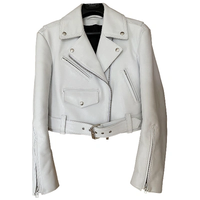 Pre-owned Calvin Klein 205w39nyc Leather Jacket In White