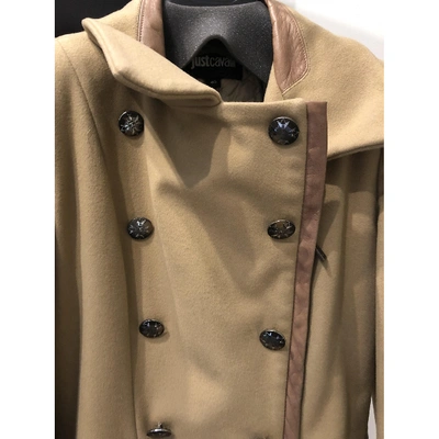 Pre-owned Just Cavalli Wool Caban In Camel