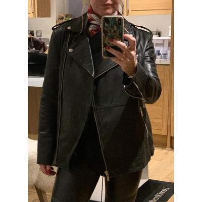 Pre-owned Elizabeth And James Black Leather Jacket