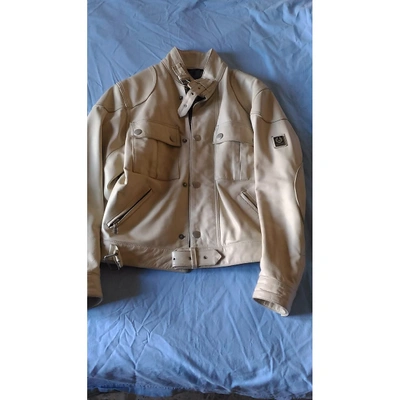 Pre-owned Belstaff White Leather Leather Jacket