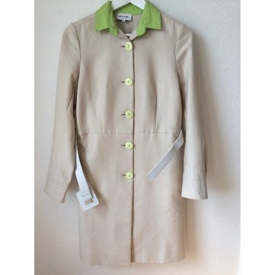 Pre-owned Au Jour Le Jour Trench Coat In Beige